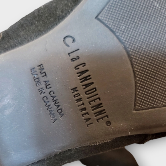 La Canadienne Black Suede Low Chunky Heel Knee High Tall Boots - Picture 6 of 7